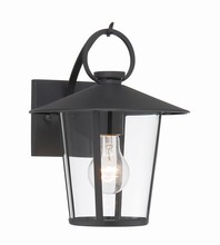 Crystorama AND-9201-CL-MK - Andover 1 Light Matte Black Outdoor Wall Mount