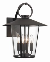 Crystorama AND-9202-CL-MK - Andover 4 Light Matte Black Outdoor Wall Mount