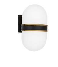 Crystorama CAP-8504-MK-TG - Brian Patrick Flynn for Crystorama Capsule Outdoor 2 Light Matte Black & Textured Gold Wall Mount