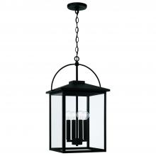 Capital 948042BK - 13.25"W x 23.5"H 4-Light Outdoor Hanging Lantern in Black with Clear Glass
