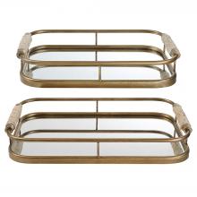 Uttermost 18014 - Uttermost Rosea Brushed Gold Trays, S/2