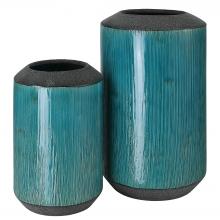 Uttermost 18064 - Uttermost Maui Aqua Blue Vases, S/2