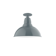 Montclair Light Works FMB106-40-W12-L12 - 12" Cafe LED Flush Mount Light with wire grill in Slate Gray