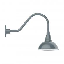 Montclair Light Works GNA105-40-W08-L10 - 8" Cafe shade, LED Gooseneck Wall mount with wire grill, Slate Gray