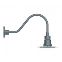 Montclair Light Works GNA157-40-B03-G06 - 8" Radial shade, gooseneck wall mount, decorative canopy cover & Frosted Glass & cast guard