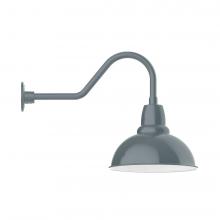 Montclair Light Works GNB107-40-B01-L13 - 14" Cafe shade, LED Gooseneck Wall mount, decorative canopy cover, Slate Gray