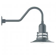 Montclair Light Works GNB148-40-B01 - 12" Atomic shade, gooseneck wall mount, decorative canopy cover, Slate Gray