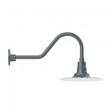 Montclair Light Works GNB158-40-B01-G05 - 12" Radial shade, gooseneck wall mount, decorative canopy cover & clear glass & cast guard