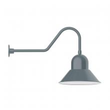 Montclair Light Works GNC125-40-B01 - 16" Prima shade, gooseneck wall mount, decorative canopy cover, Slate Gray
