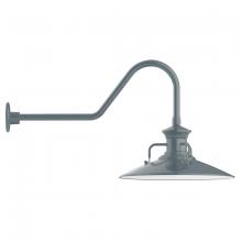 Montclair Light Works GNC143-40-G05 - 18" Homestead shade, gooseneck wall mount with clear glass and cast guard, Slate Gray