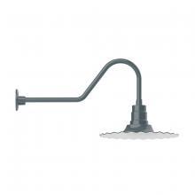 Montclair Light Works GNC159-40-G05 - 16" Radial shade, gooseneck wall mount with clear glass and cast guard, Slate Gray