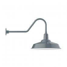 Montclair Light Works GNC186-40-B01-G06 - 20" Warehouse shade, gooseneck wall mount, decorative canopy cover & Frosted Glass & cast guard
