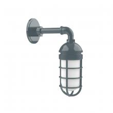 Montclair Light Works GNM050-40-G07 - Vaportite, no shade, single wall mount with frosted glass and cast guard, Slate Gray