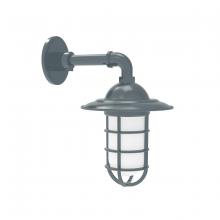 Montclair Light Works GNM052-40-G07 - Vaportite, Style A shade, single wall mount with frosted glass and cast guard, Slate Gray