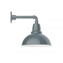 Montclair Light Works GNN106-40-W12-L12 - 12" Cafe shade, LED Straight Arm Wall mount with wire grill, Slate Gray