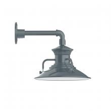 Montclair Light Works GNN142-40-B01-G06 - 12" Homestead shade, Straight Arm wall mount, decorative canopy cover & Frosted Glass & cast gua