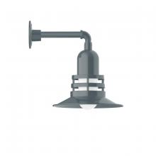 Montclair Light Works GNN148-40-B01 - 12" Atomic shade, Straight Arm wall mount, decorative canopy cover, Slate Gray