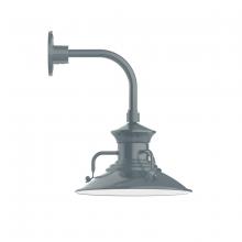 Montclair Light Works GNT142-40-G06 - 12" Homestead shade, Curved Arm wall mount with Frosted Glass and cast guard, Slate Gray