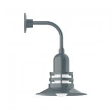 Montclair Light Works GNT148-40-B03-G07 - 12" Atomic shade, Curved Arm wall mount, Frosted Glass