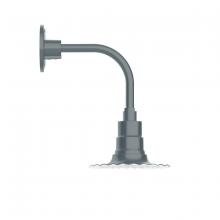 Montclair Light Works GNT157-40-B03-G06 - 8" Radial shade, Curved Arm wall mount, decorative canopy cover & Frosted Glass & cast guard