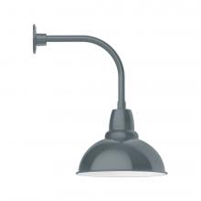Montclair Light Works GNU107-40-B01-L13 - 14" Cafe shade, LED Curved Arm Wall mount, decorative canopy cover, Slate Gray