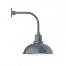 Montclair Light Works GNU108-40-B01-L13 - 16" Cafe shade, LED Curved Arm Wall mount, decorative canopy cover, Slate Gray