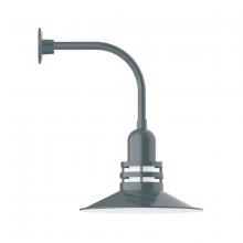 Montclair Light Works GNU149-40-B01 - 16" Atomic shade, Curved Arm wall mount, decorative canopy cover, Slate Gray