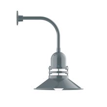 Montclair Light Works GNU150-40 - 16" Atomic shade, Curved Arm wall mount, Slate Gray