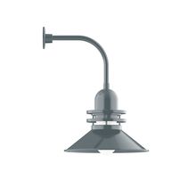 Montclair Light Works GNU151-40 - 18" Atomic shade, Curved Arm wall mount, Slate Gray