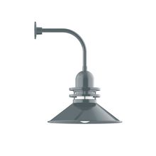 Montclair Light Works GNU152-40 - 20" Atomic shade, Curved Arm wall mount, Slate Gray