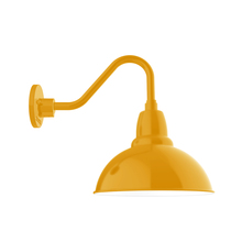 Montclair Light Works GNV106-21 - 12" Cafe shade, Gooseneck wall mount, Bright Yellow