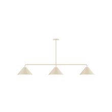 Montclair Light Works MSN422-16 - 3-Light Pinnacle Linear Pendant, Cream