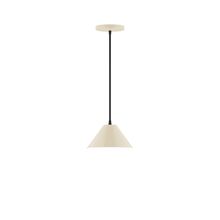 Montclair Light Works PEB421-16-C02-L10 - 8" Pinnacle LED Pendant, black fabric cord with canopy, Cream