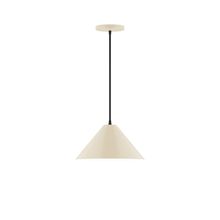 Montclair Light Works PEB422-16-C02-L12 - 12" Pinnacle LED Pendant, black fabric cord with canopy, Cream