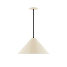 Montclair Light Works PEB423-16-C02-L13 - 18" Pinnacle LED Pendant, black fabric cord with canopy, Cream