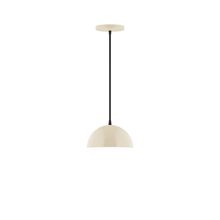 Montclair Light Works PEB431-16-C02-L10 - 8" Arcade LED Pendant, black fabric cord with canopy, Cream