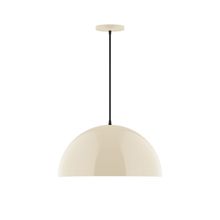 Montclair Light Works PEB433-16-C02-L13 - 18" Arcade LED Pendant, black fabric cord with canopy, Cream