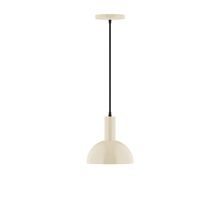 Montclair Light Works PEBX456-16-C02-L10 - 8" Ray LED Pendant, black fabric cord with canopy, Cream