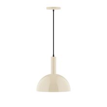 Montclair Light Works PEBX471-16-C02-L12 - 12" Ray LED Pendant, black fabric cord with canopy, Cream