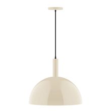 Montclair Light Works PEBX472-16-C02-L13 - 18" Ray LED Pendant, black fabric cord with canopy, Cream