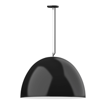 Montclair Light Works PEG214-41-44-C02-L14 - 30" XL Choices Deep Dome Shade, medium base, SS cable, black solid fabric cord with canopy, Blac