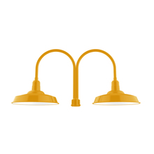 Montclair Light Works POB185-21 - 18" Warehouse shade, 2-light post top mount, Bright Yellow
