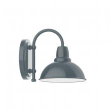 Montclair Light Works SCB105-40-G06 - 8" Cafe shade, wall mount sconce with Frosted Glass and guard, Slate Gray