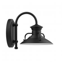 Montclair Light Works SCB140-41-G06 - 8" Homestead shade, wall mount sconce with Frosted Glass and guard, Black