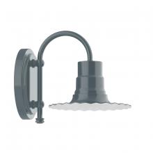 Montclair Light Works SCB157-40-G05 - 8" Radial shade, wall mount sconce with clear glass and guard, Slate Gray