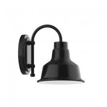 Montclair Light Works SCB180-41-G06 - 8" Warehouse shade, wall mount sconce with Frosted Glass and guard, Black