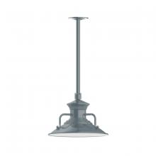 Montclair Light Works STA142-40-H36 - 12" Homestead shade, stem mount pendant with canopy, Slate Gray