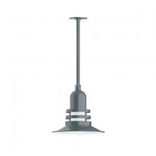 Montclair Light Works STA148-40-H36 - 12" Atomic shade, stem mount pendant with canopy, Slate Gray