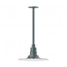 Montclair Light Works STA158-40-H36 - 12" Radial shade, stem mount pendant with canopy, Slate Gray