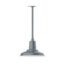 Montclair Light Works STA182-40-H36 - 12" Warehouse shade, stem mount pendant with canopy, Slate Gray